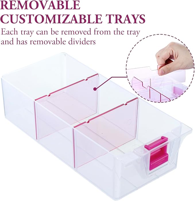 MyGift 11 Inch Clear Arts and Crafts Stackable Container, Sewing Supplies - Image 3