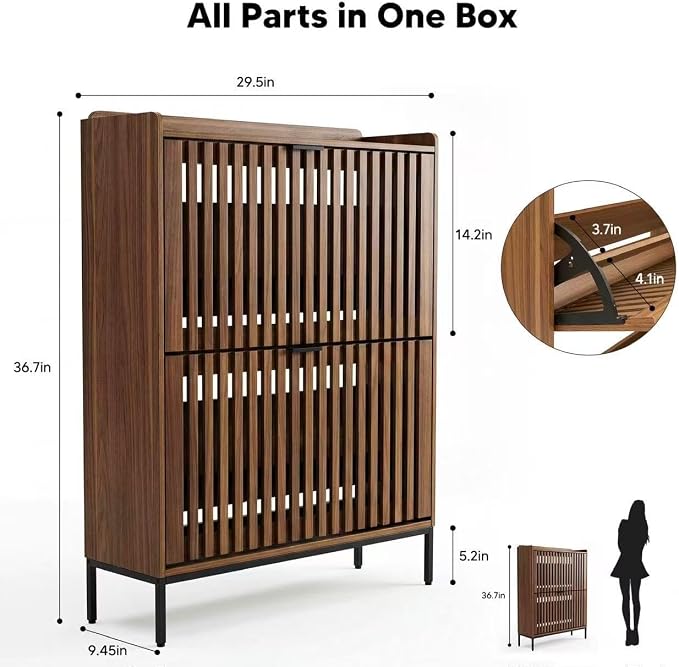 Shoe Cabinet for Entryway, Slim Freestanding Shoe Rack Organizer - Image 2
