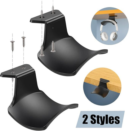 2-Pack Never Fall Headphone Hooks Hanger Wall Mount, Headset Holder Stand - Image 3