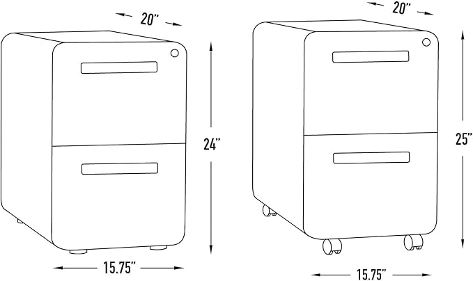Laura Davidson Furniture Stockpile 2 Drawer Mobile File Cabinet - Image 3