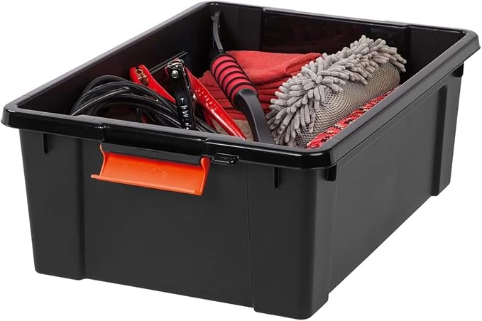 IRIS USA 4 Pack 12 Gallon Lockable Storage Bins, Heavy Duty Stackable Containers - Image 7