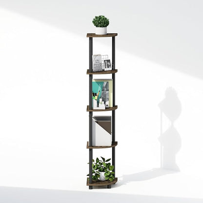 Furinno Turn-N-Tube Storage Shelves, 5-Tier Book Shelf, Corner Shelf, Toolless - Image 7