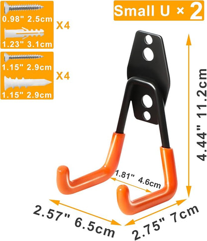 KURUI Heavy Duty Wall Hook for Hanging, 2 Pack Garage Tool Organizer Wall Mount - Image 2