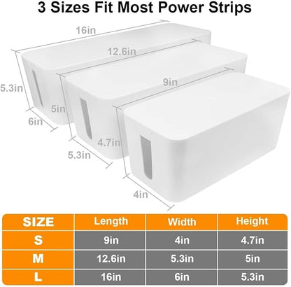 Cable Management Box DUNCHATY 3 Pack Cable Box Organizer - Image 6