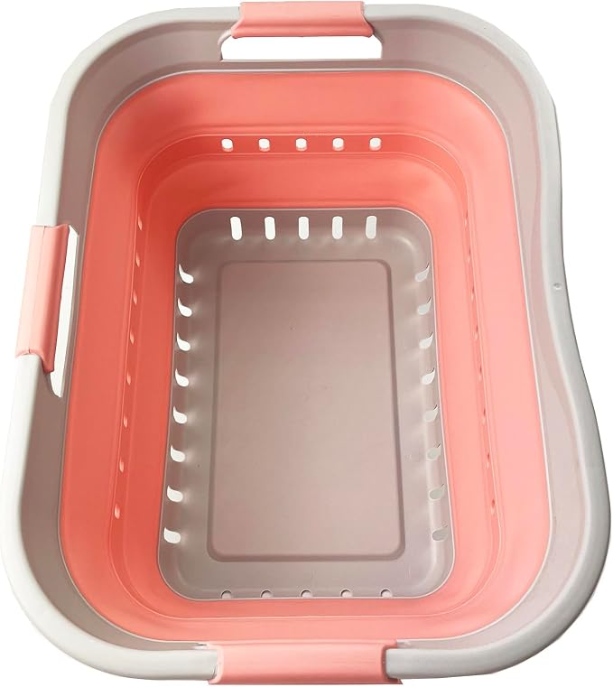 SAMMART Collapsible Plastic Rectangular Laundry Basket by SAMMART