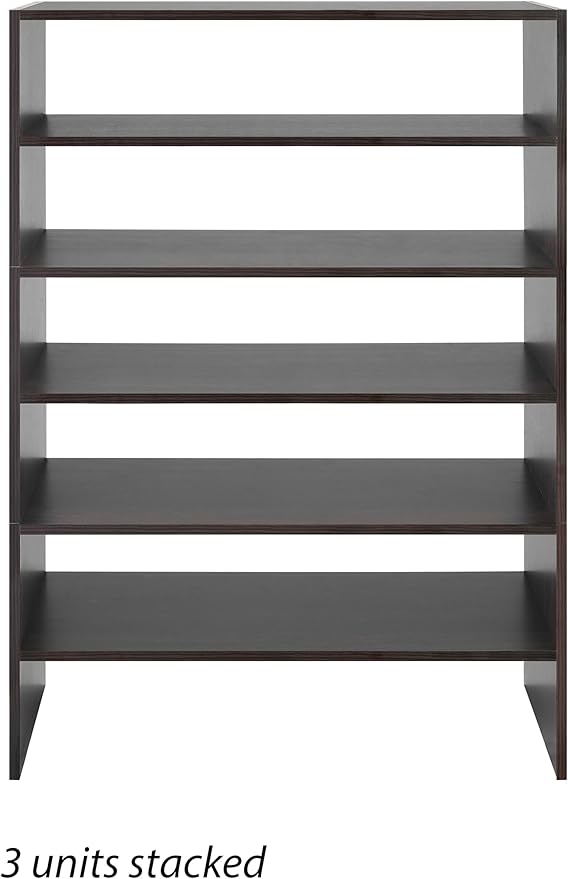 Whitmor Stackable 31" Extra Wide 2-Shelf Storage Organizer, Espresso，2 Pack - Image 5