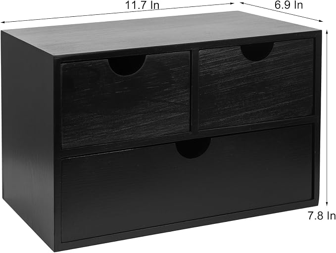 Rustic Distressed white 3-Tier Wood Desk Organizer - Image 3