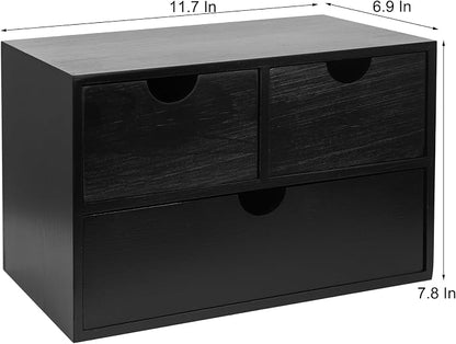 Rustic Distressed white 3-Tier Wood Desk Organizer - Image 3