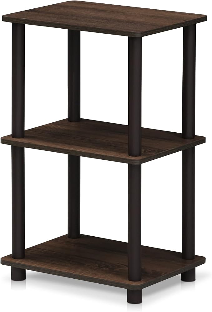 FURINNO Turn-N-Tube 2 Space Shelf, Walnut/Brown - Image 4