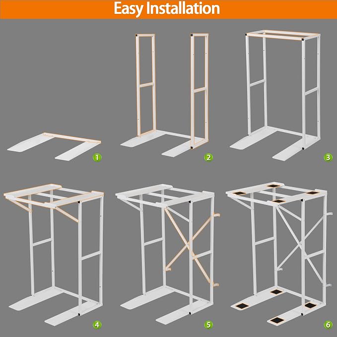 Universal Washer Dryer Stacking Rack Stand Heavy-Duty Carbon Steel, Premium - Image 6