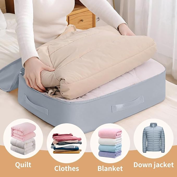 Ultra Space Saving Self Compression Organizer, 4 Pack Comforter Storage Bags - Image 3