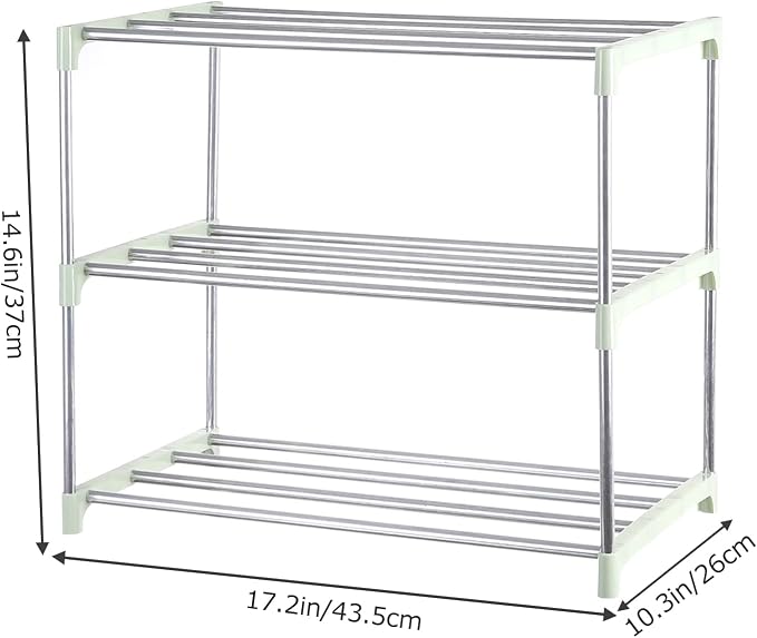 Small Shoe Rack, Narrow Stackable Shoe Shelf Organizer | - Image 3