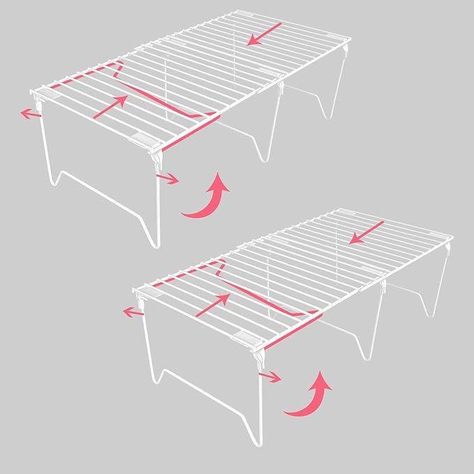 1/2-Piece Set freezer organizer, Stackable Cabinet Organizer Shelves, Foldable by Unknown