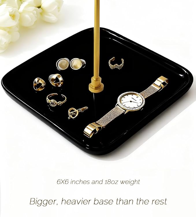 VROOMIUM Necklace Holder- Ceramic Base 1ft Height Jewelry Organizer Stand - Image 3