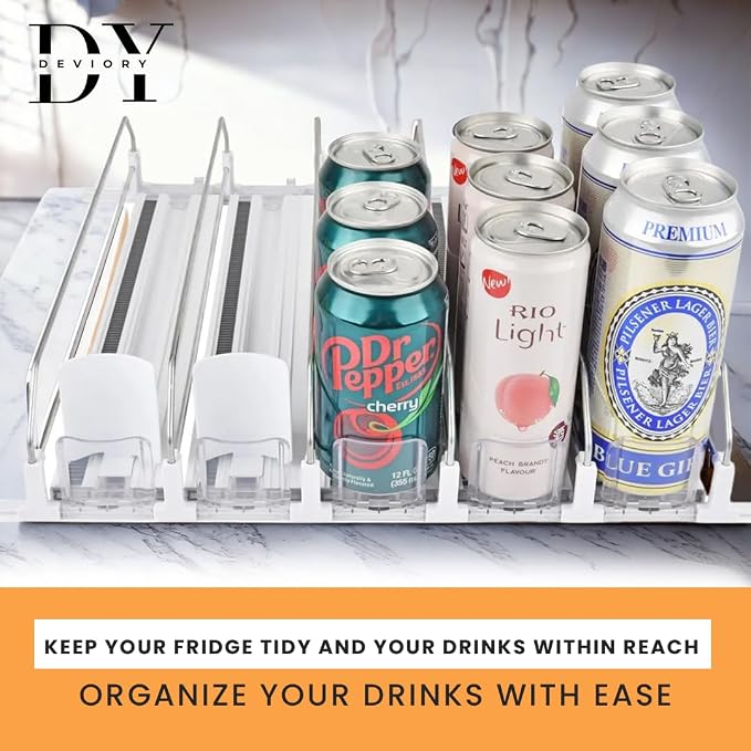 Soda Can Organizer with Automatic Can Pusher | Refrigerator Drink Organizer | - Image 2