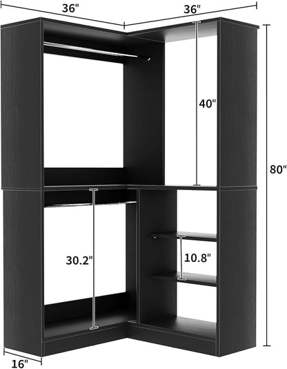 Unikito Corner Closet System, 36” Large Freestanding Closet Organizer Tower - Image 7