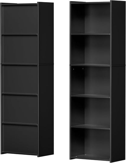 SUPER DEAL 5-Tier Bookcase and Bookshelf, Open Storage Shelves Narrow Tall - Image 7