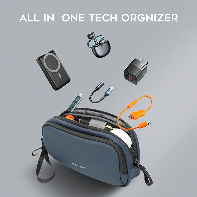 BANGE Cable Organizer Pouch， Travel Water Resistant Tech Accessories Bag Carry - Image 5