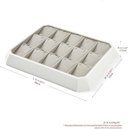 Premium PU Leather Stackable Jewelry Tray 15 Grid Jewelry Organizer Tray - Image 7