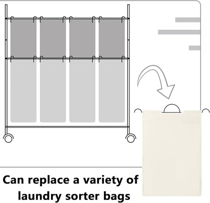 Bonuci 3 Pcs Laundry Sorter Replacement Bags Hamper Cart Removable Replacement - Image 4