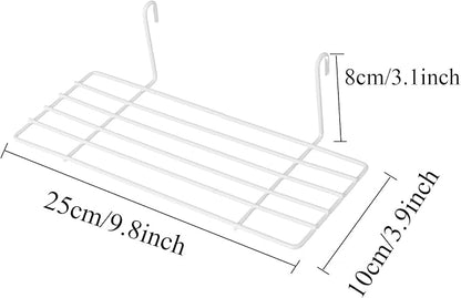 GBYAN Wire Wall Grid Basket Hanging Display Shelf White Metal Grid Panel - Image 3