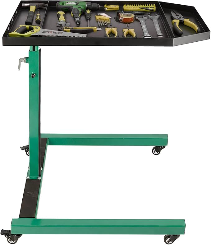 Adjustable Height Mobile Work Table, Foldable Table by HydraulicPro