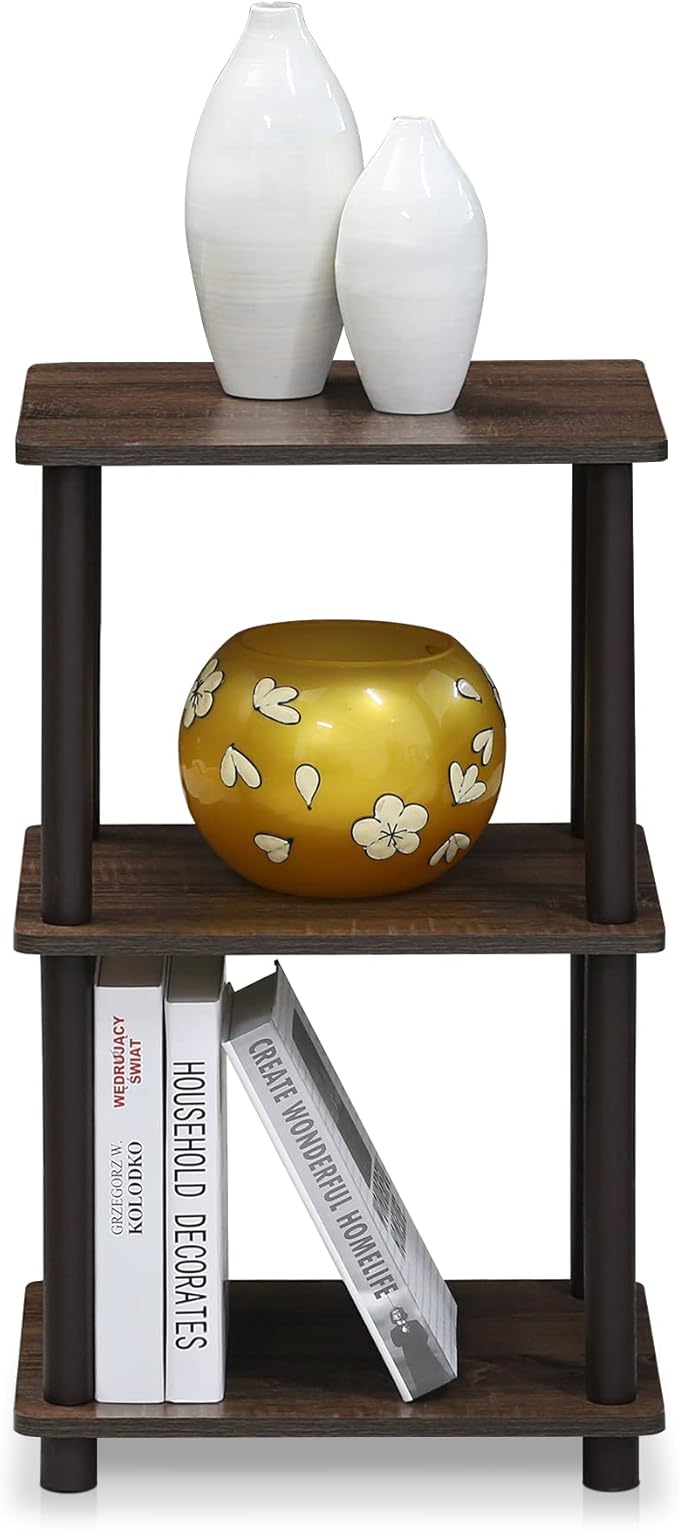 FURINNO Turn-N-Tube 2 Space Shelf, Walnut/Brown - Image 6