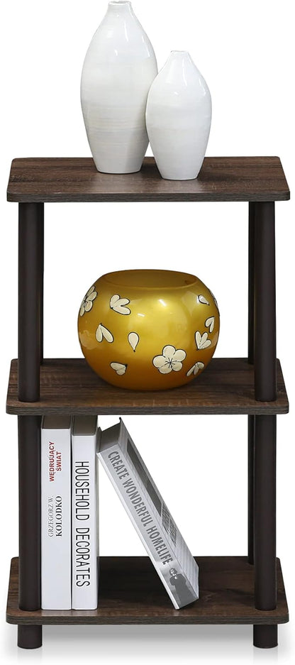 FURINNO Turn-N-Tube 2 Space Shelf, Walnut/Brown - Image 6