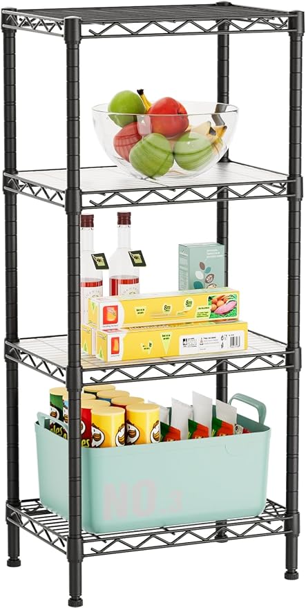4 Tier Adjustable Storage Shelves Heavy Duty Metal Utility Shelf Wire Shelving by Golpart