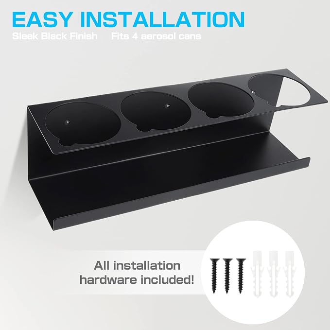 RealPlus Aerosol Spray Can Holder Rack Organizer, 4 Can Spray Bottle Holder - Image 7