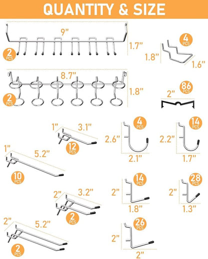 INCLY Pegboard Hooks Set for Hanging Tools - Image 3