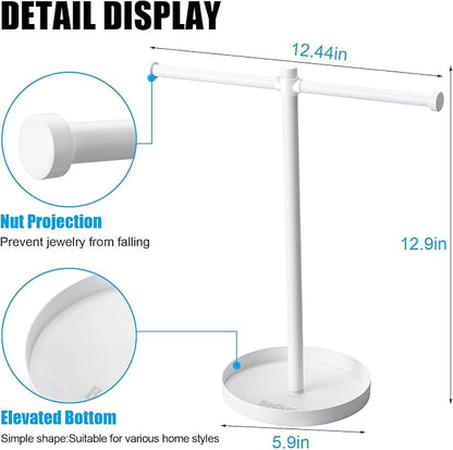 Jewelry Necklace Organizer Stand, 12.9" Tall Sturdy Metal Jewelry Stand - Image 4