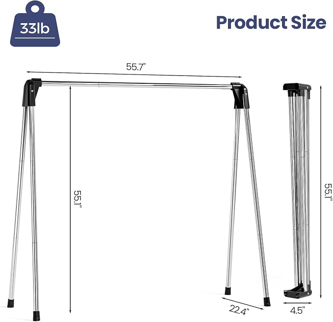 APEXCHASER Clothes Drying Rack, Stainless Steel Drying Rack Clothing - Image 2