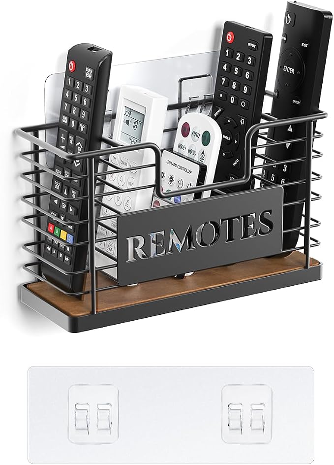 Remote Control Holder, 5-Slot TV Remote Holder Wall Mount, Universal Remote by GIGIFTREE
