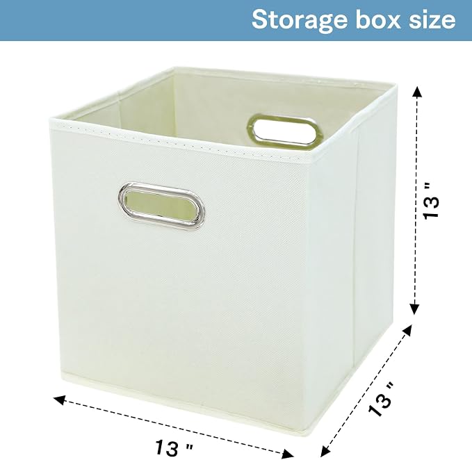 Fabric Cubby Storage Bins, Cube Organizer Bin Foldable Storage Boxes - Image 2
