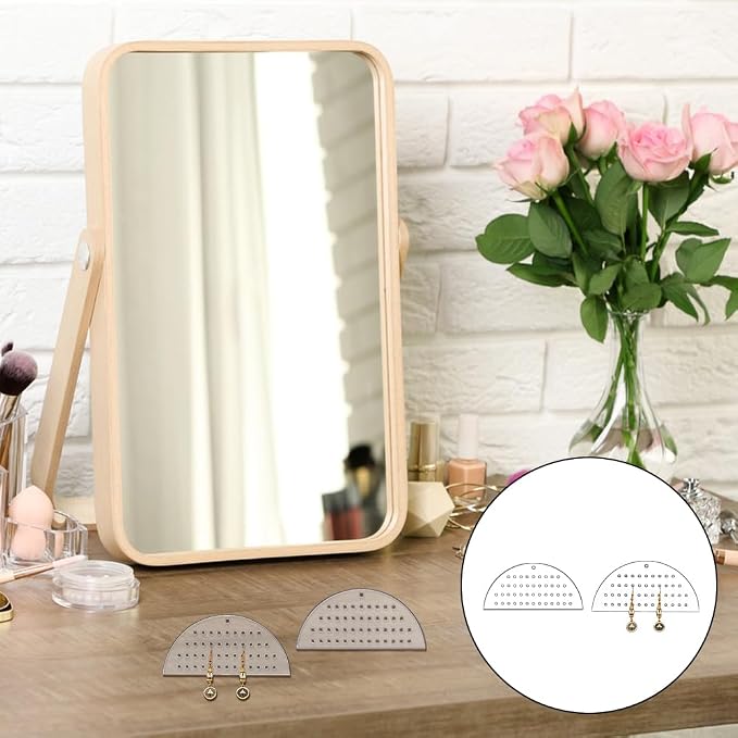 GOMAKERER 20 Pcs Clear Acrylic Earring Display Cards, 47 Holes Portable Stud - Image 5
