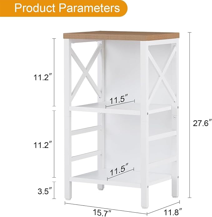 Small Bookshelf, 3 Tier Industrial Bookcase - Image 3