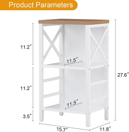 Small Bookshelf, 3 Tier Industrial Bookcase - Image 3