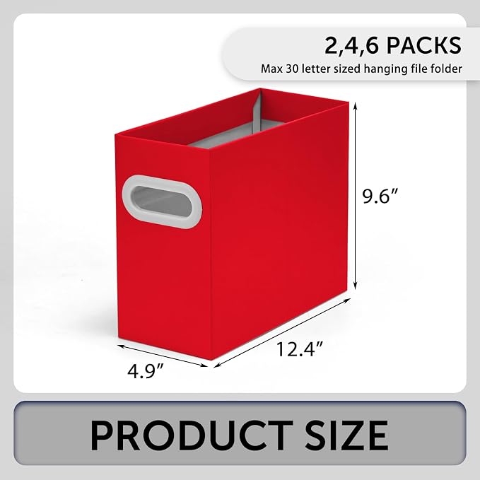 File Box for Hanging File Folders, Collapsible Cardboard Box | Portable Filing - Image 2