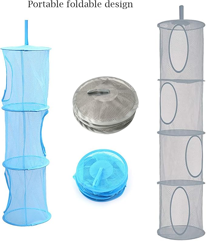 2pcs Hanging Mesh Storage Organizer Bag Foldable Space Saving Organizer - Image 8