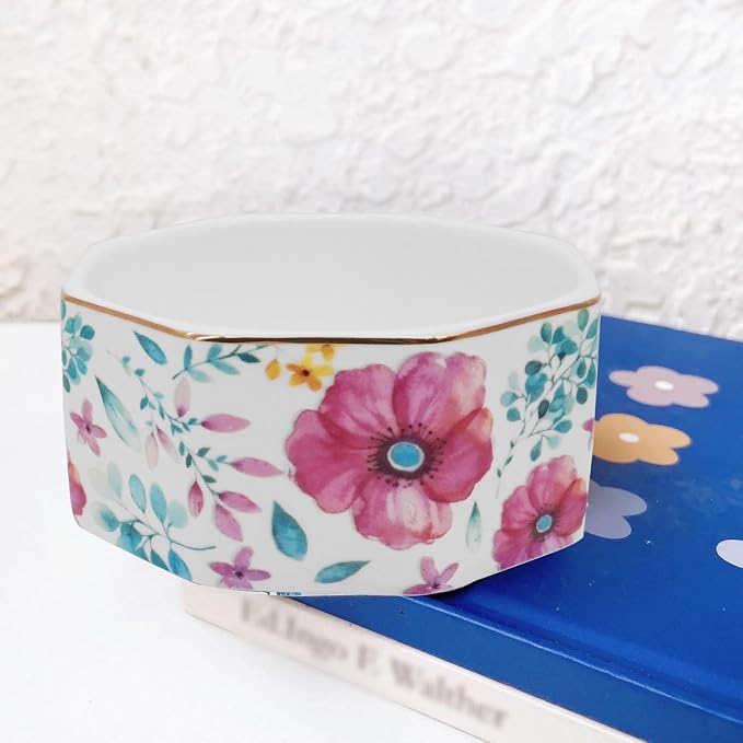 Ceramic Paper Clip Holder Gold Line Paper Clip Dispenser Organizer - Image 2