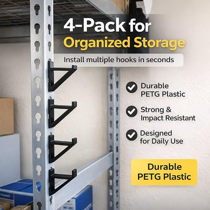 Garage Storage Utility Hooks – Keyhole Shelving Hook Fits Standard Boltless - Image 4