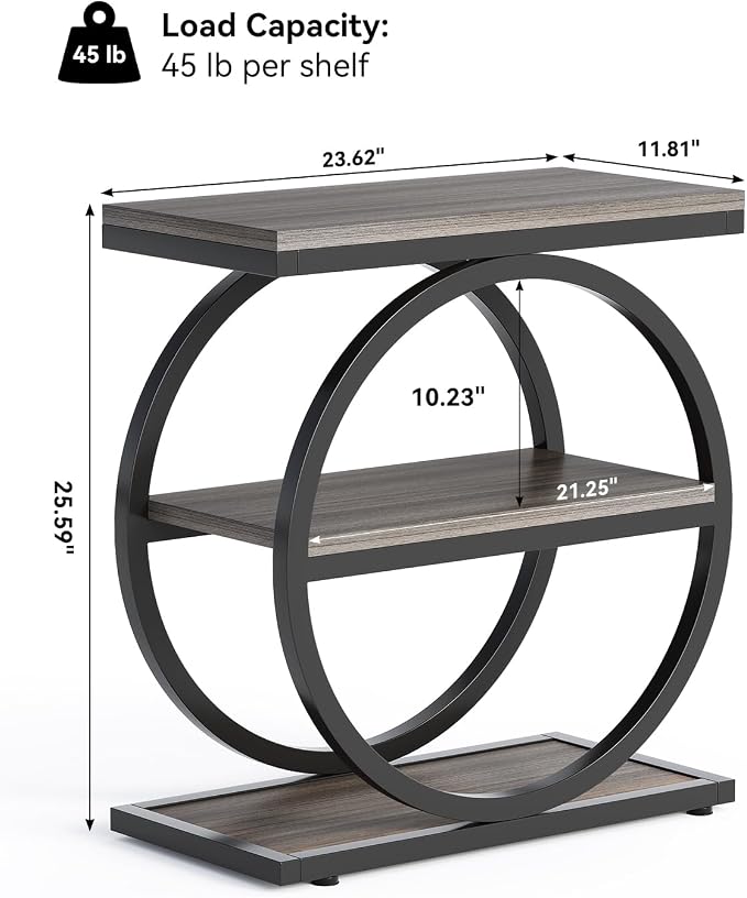 LITTLE TREE End Table, 3-Tier Side Table, Slim Sofa Side Table - Image 2