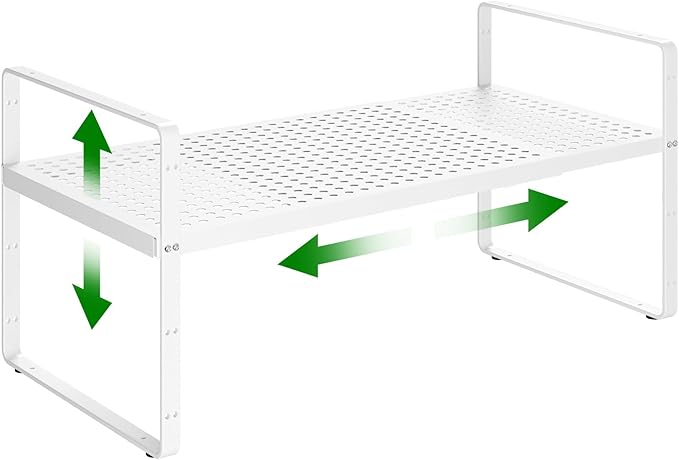 Expandable Kitchen Cabinet Shelf Organizer Rack Heavy Duty Metal Spice Rack by LOCVCDA