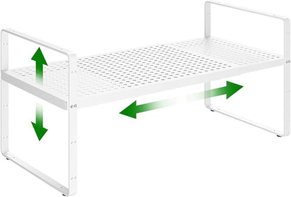 Expandable Kitchen Cabinet Shelf Organizer Rack Heavy Duty Metal Spice Rack by LOCVCDA