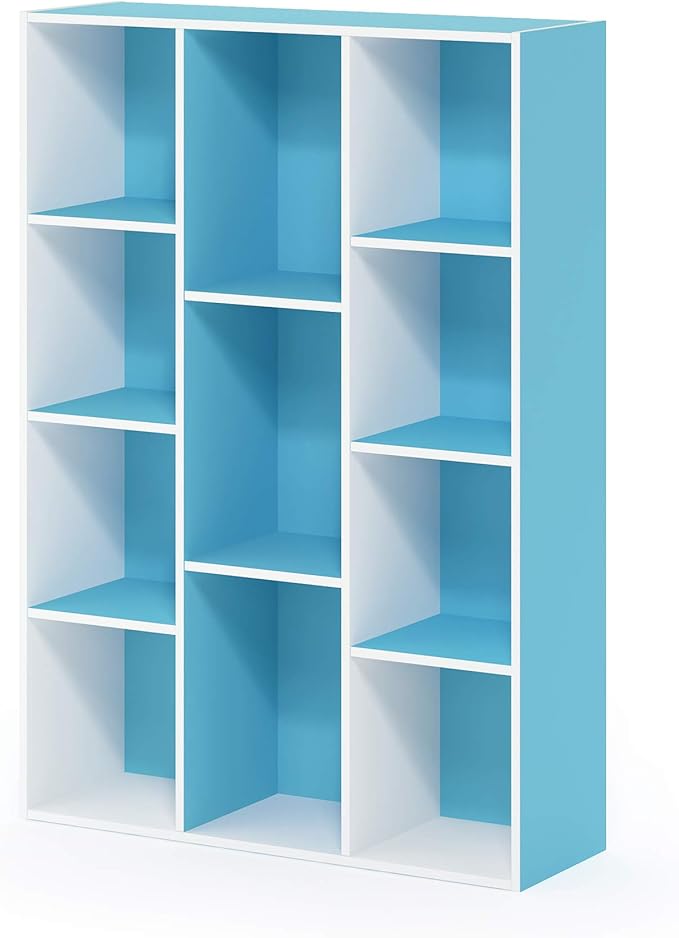 Furinno LUDER Book Shelf, 11-Cube Bookshelf, Reversible Bookcase, 9.4 x 29.1 x - Image 8
