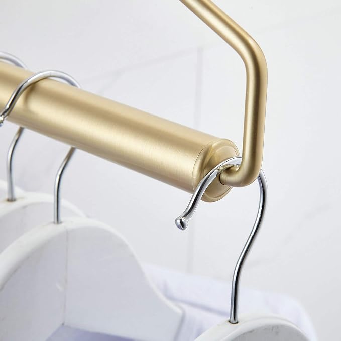 NEWRAIN Folding Wall Mounted Clothes Hanger Rack Clothes Hook Solid Brass - Image 8