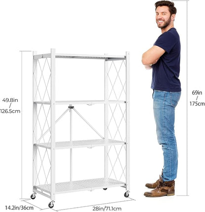 4-Tier Folding Metal Storage Rack - Image 3