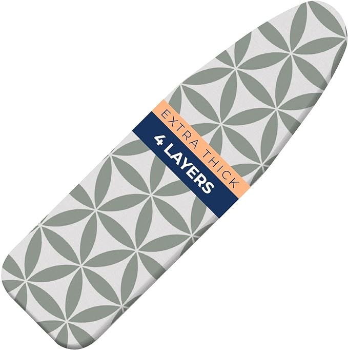 Ironing Board Cover and Pad Extra Thick Heavy Duty Padded 4 Layers Non Stick by happhom