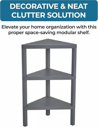 Honey-Can-Do 3-Tier Plastic Corner Storage Shelf, kitchen or office - Image 4